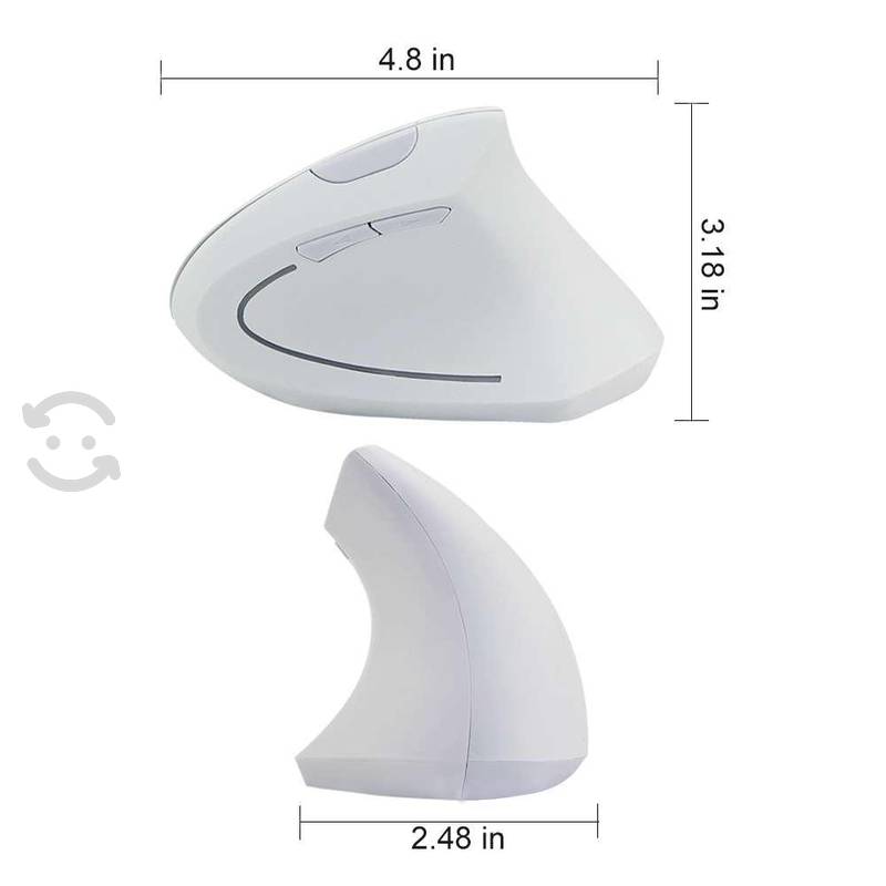 Mouse Vertical Inalambrico Ergonómico Usb Evita Túnel Carpiano Blanco S1485