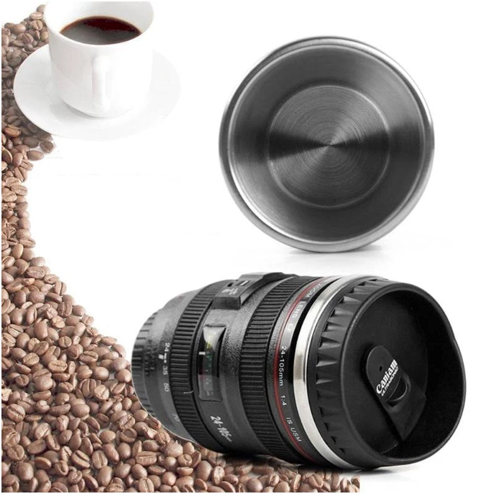 Taza Termica Lente Fotografico Tomatodo Mug Camara Cafe Te Negro S1625