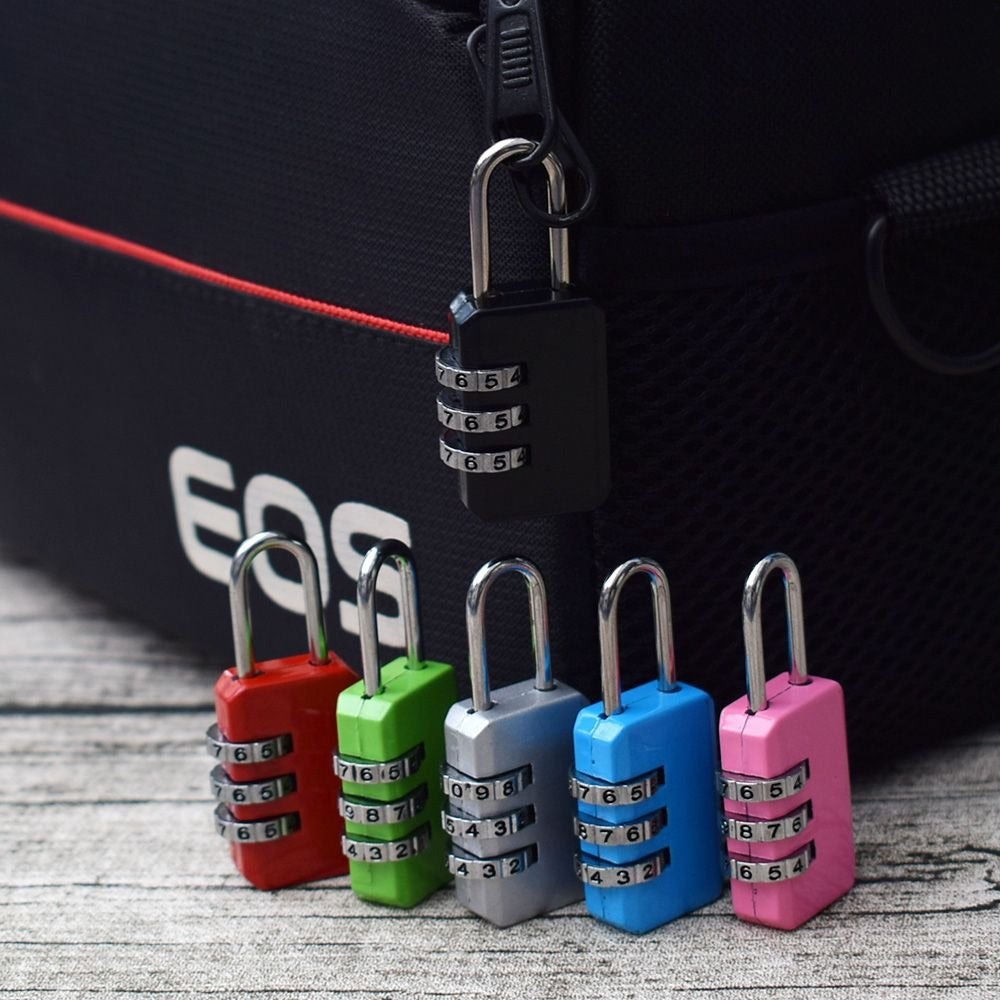 Candado Seguridad Mochilas Casillero Maleta Viaje 3 Dígitos- Negro S1114