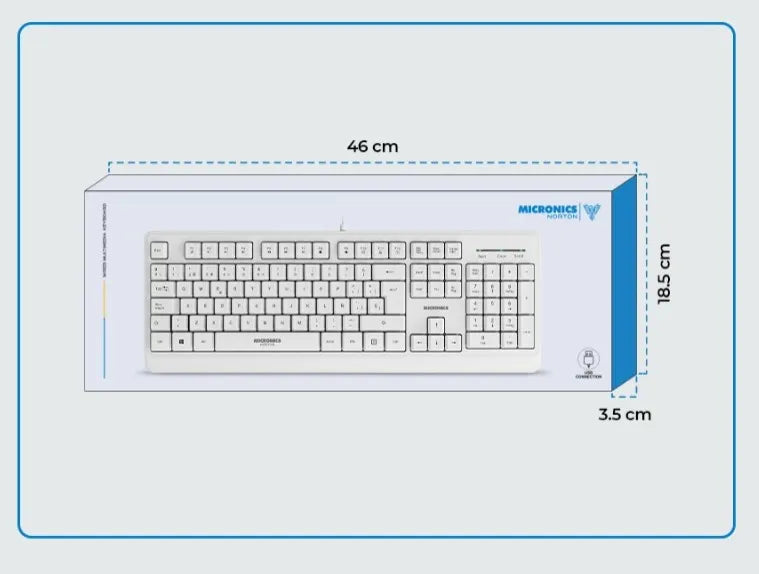 Teclado Multimedia USB Micronics Norton Blanco 105 Teclas Teclado Numérico UV MIC K608W s2239