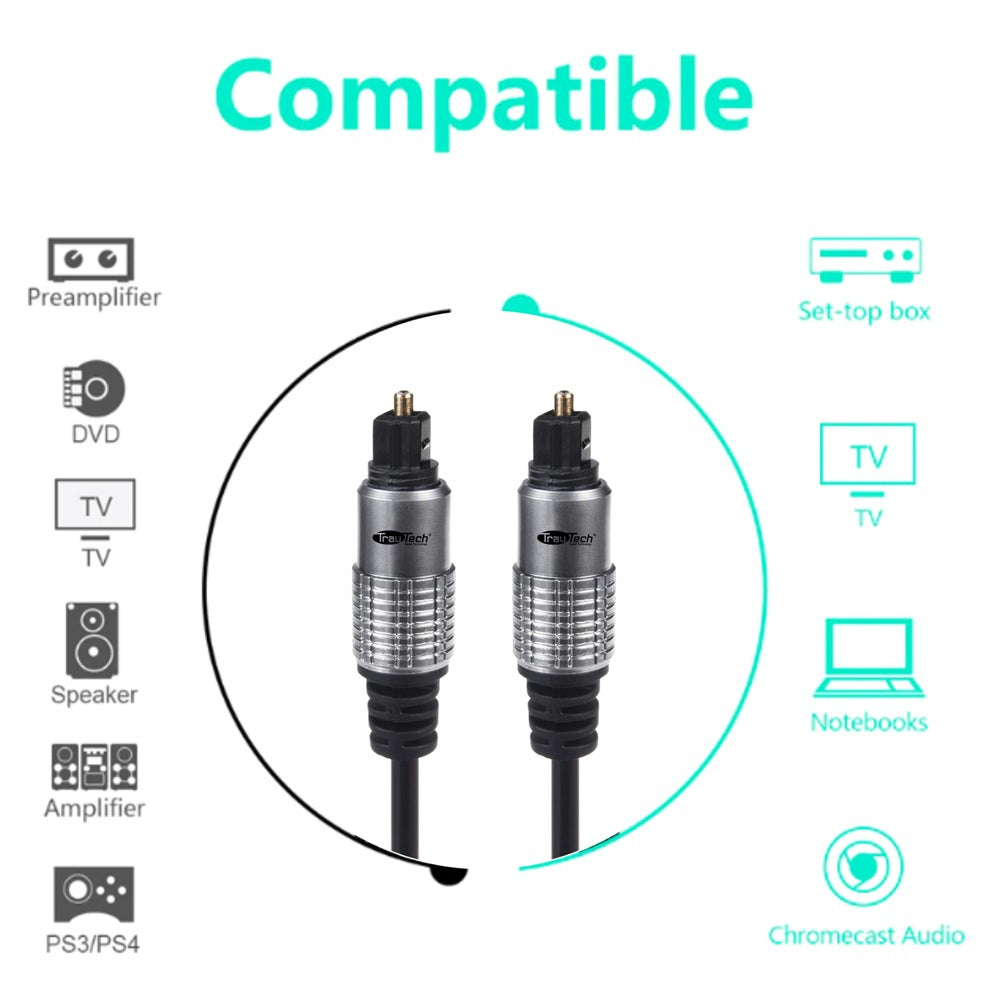 Cable Toslink Óptico de audio digital de fibra óptica 3 Metros 4.0mm S1214
