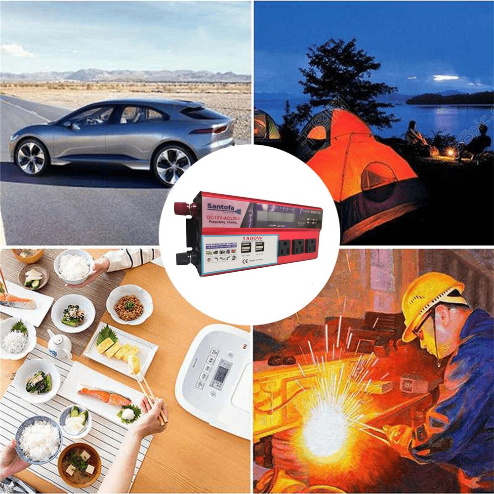 Inversor de Corriente 12V a 220V | 1500W - 3000W Pico | Pantalla LCD | S1313