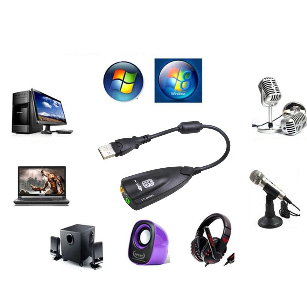 Tarjeta de Sonido Externa Usb 7.1 USB a Audio y Microfono Trautech S1162