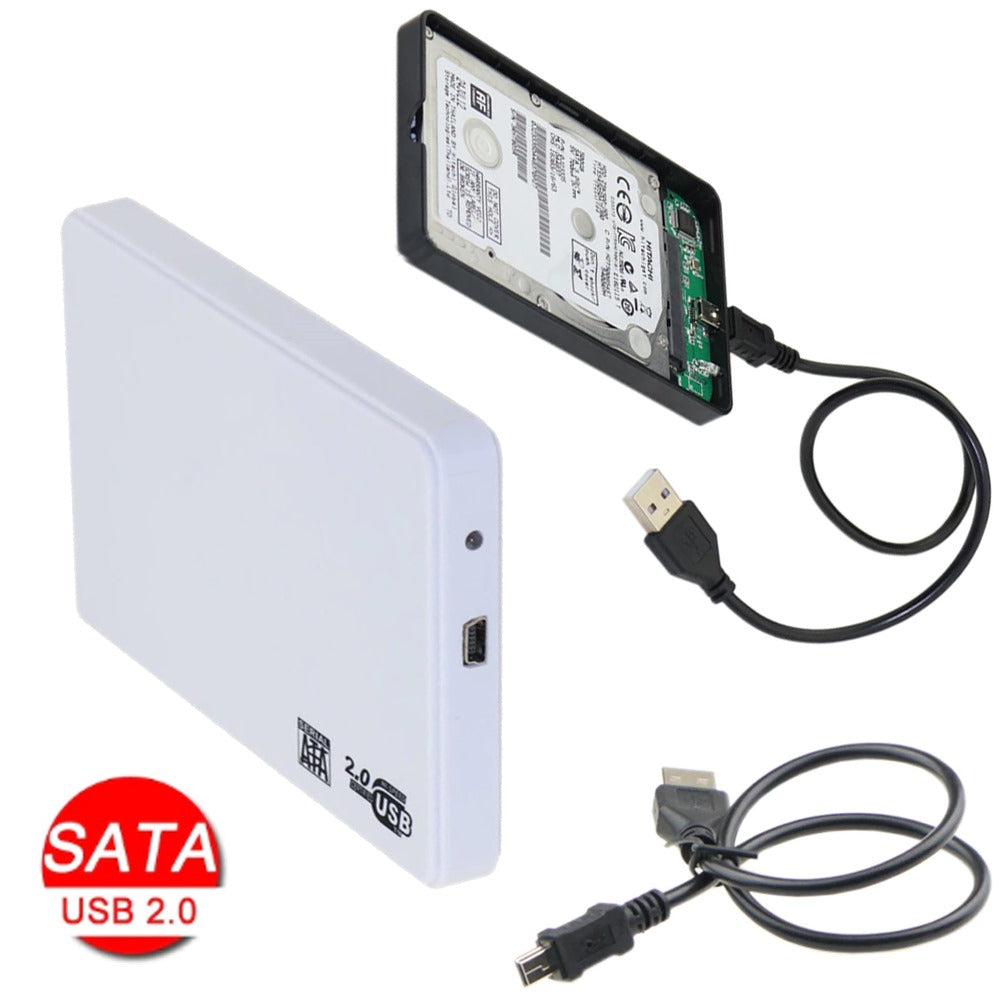 Case Disco Duro Externo Sata 2.5 Usb 2.0 presion- Blanco S1092