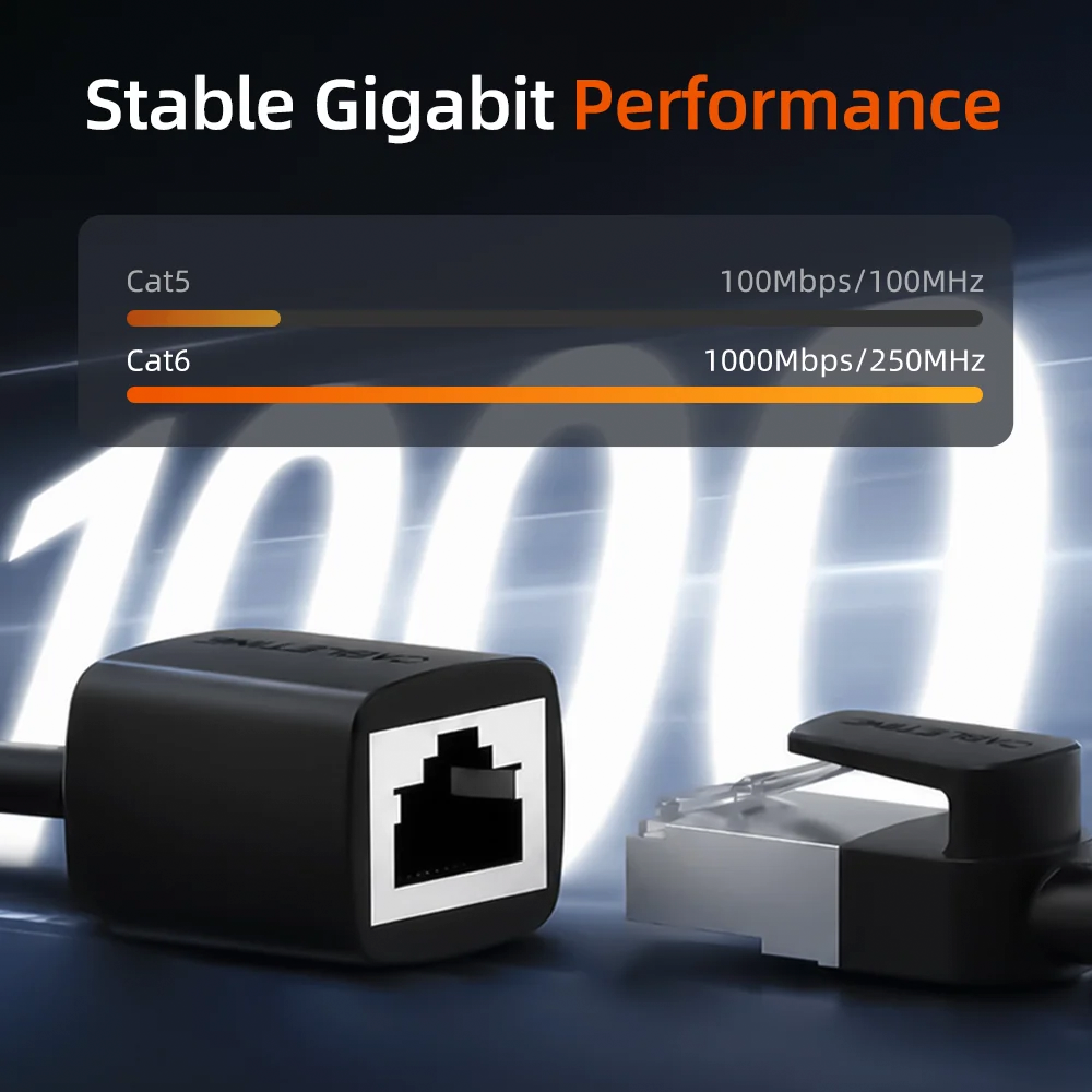 Cable Extensión Ethernet Cat6 RJ45 Macho a Hembra CABLETIME 5 Metros Gigabit 1000Mbps 250MHz Blindaje FTP Conductor 26AWG S2348