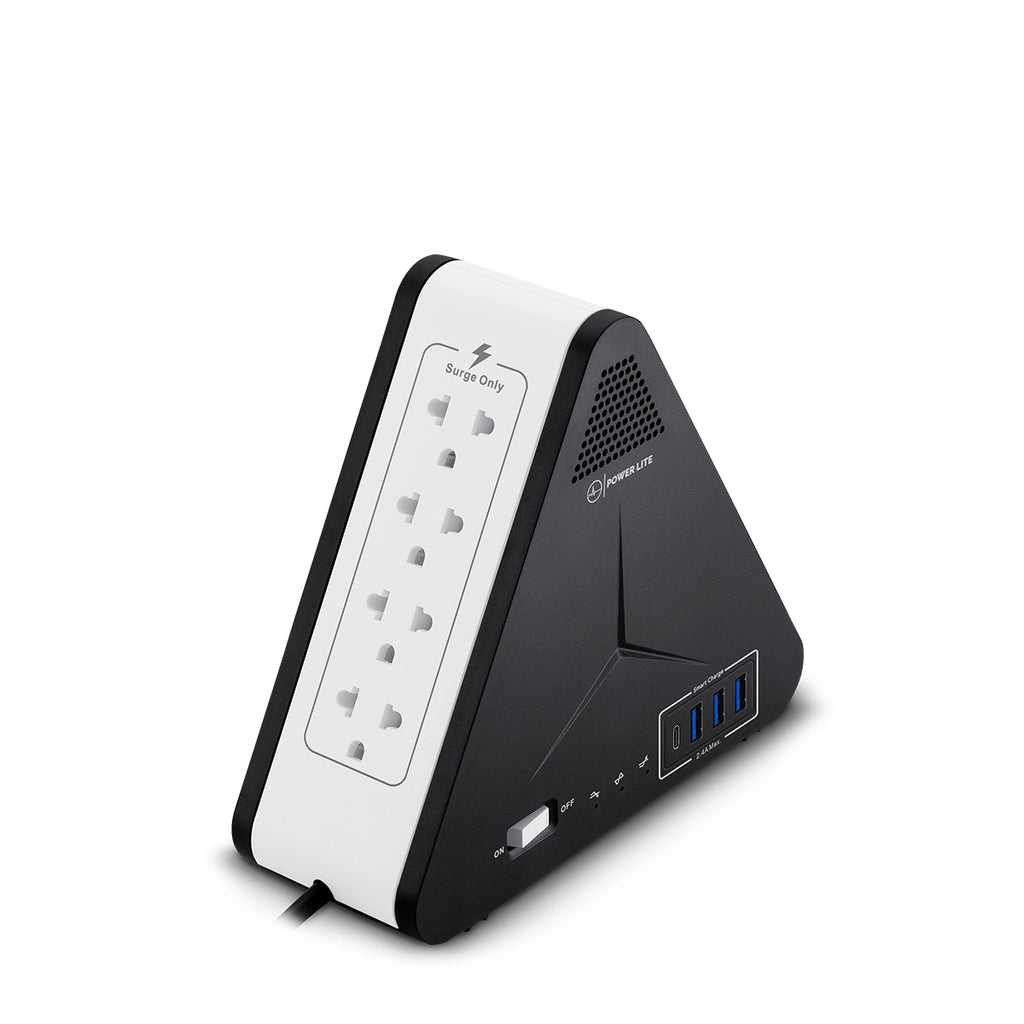 Estabilizador Regulador de Voltaje Power Lite Simetric PLI-1111U 1100VA 500W 8 Tomas 4 Puertos USB Type-C s2248