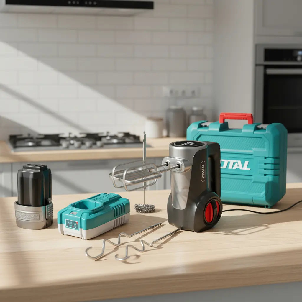 Set de Batidora Inalámbrica 16V TOTAL 7 Velocidades Pantalla LED Batería 2.0Ah Cargador y Maletín M16 S2309