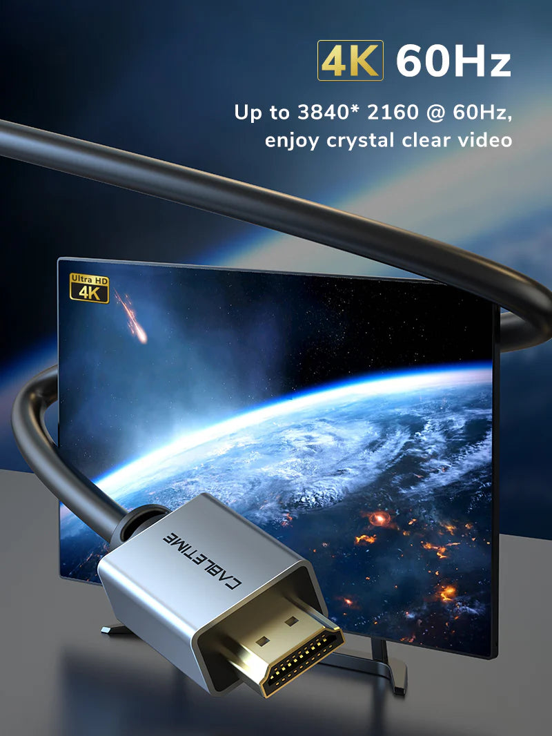 Cable HDMI 2.0 Premium 4K a 60Hz 18Gbps CABLETIME de Alta Velocidad 3 Metros S2178