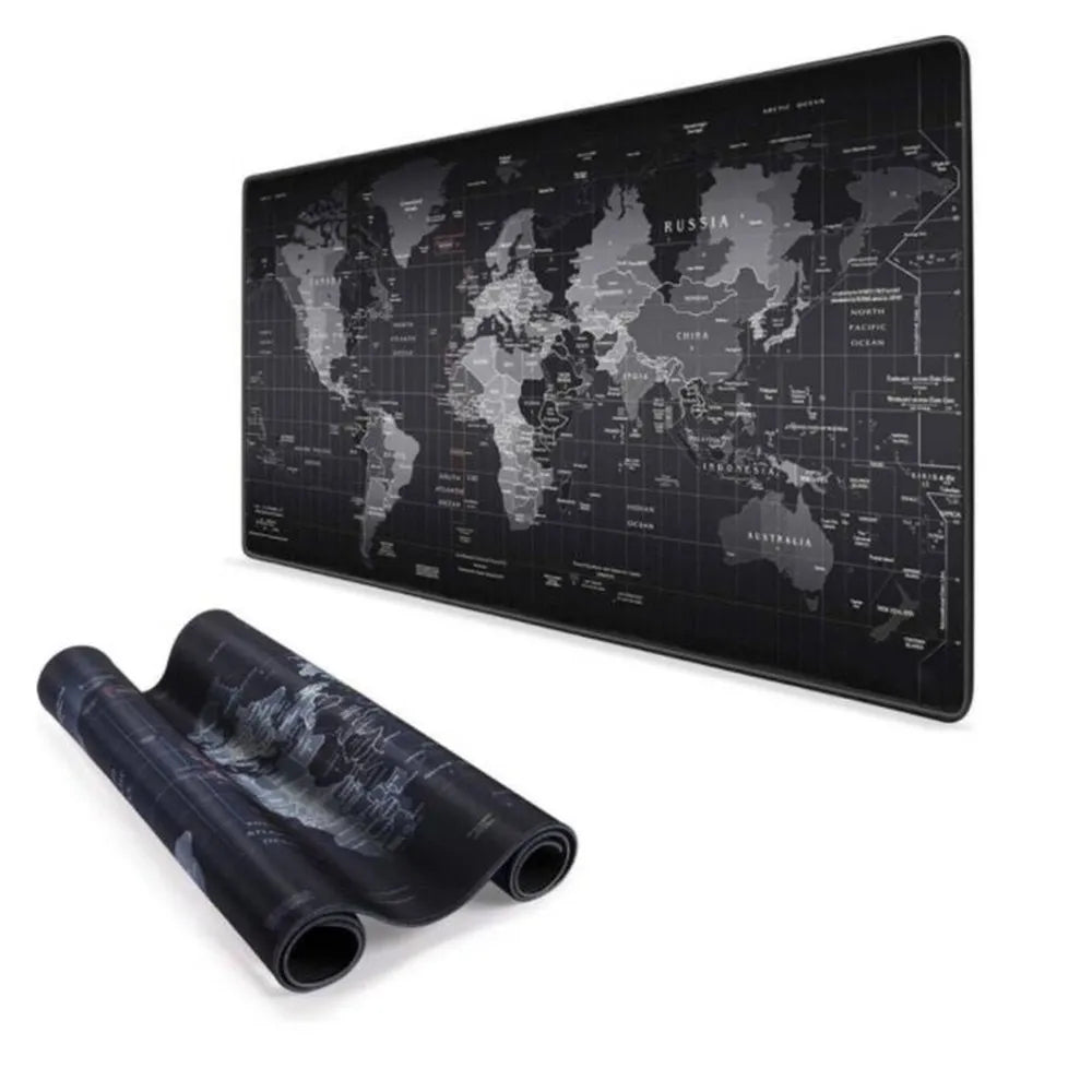 Mouse Pad Escritorio XXL 90x40cm | Diseño Mapa Mundi Negro S1910