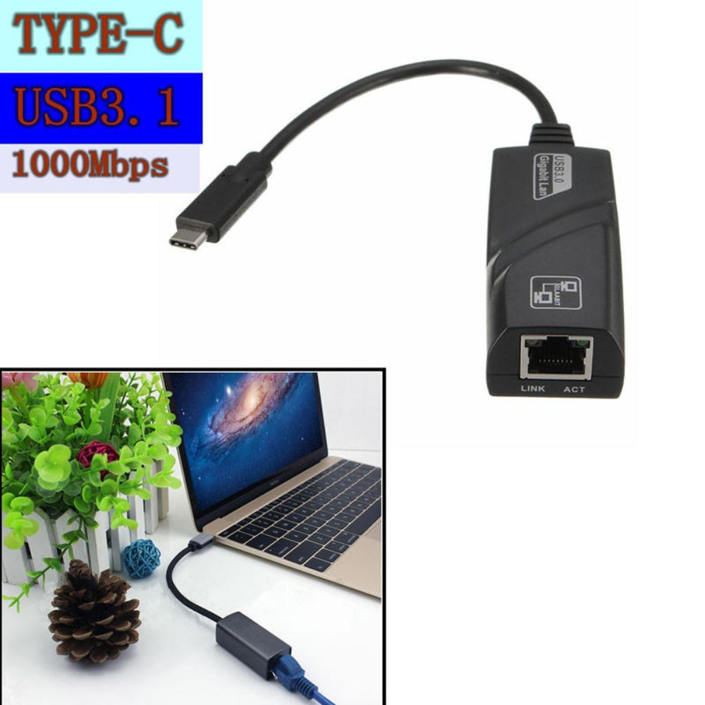Adaptador USB 3.1 Tipo C a Rj45 USB LAN Ethernet S0192