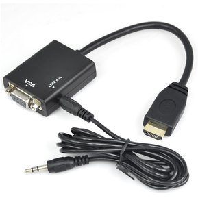 Adaptador Convertidor De Hdmi A Vga Hdmi Macho Vga + Audio - Negro S14070