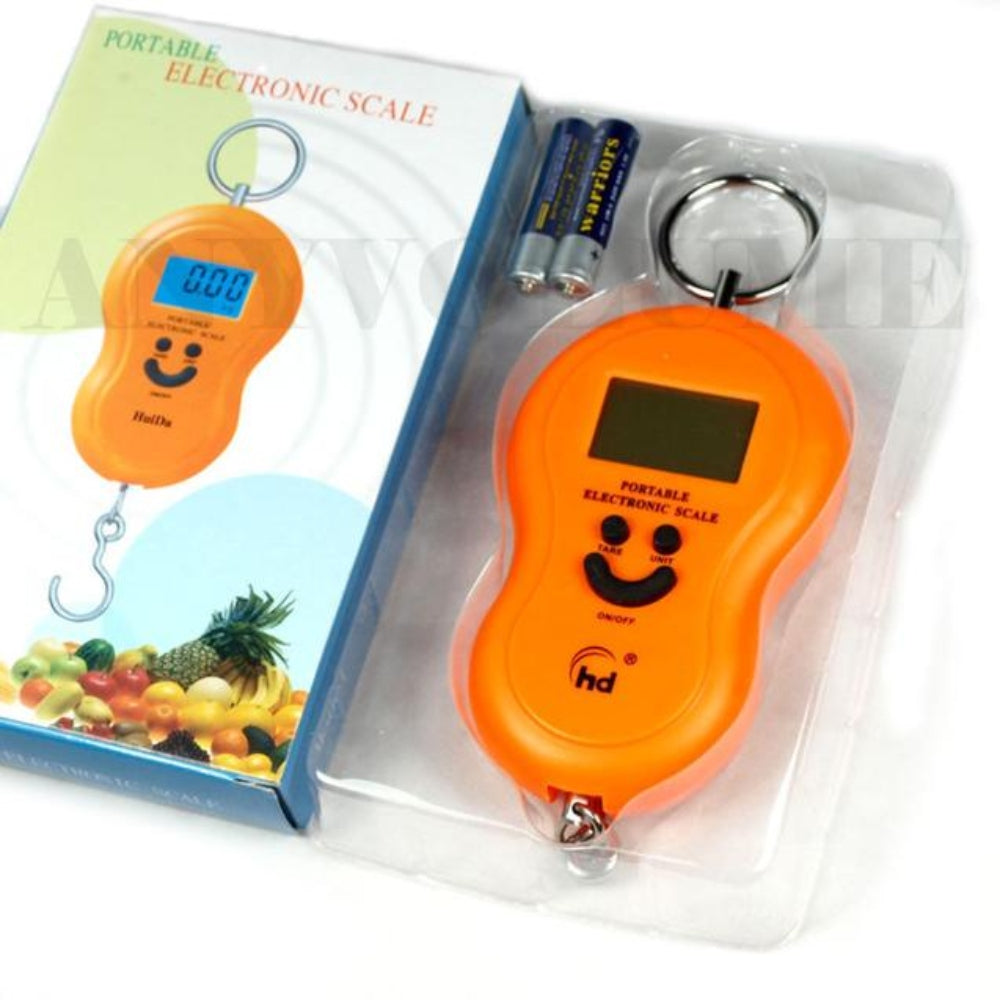 Balanza de Mano Digital LCD 50 kg | Báscula Profesional Multiuso Naranja S0165