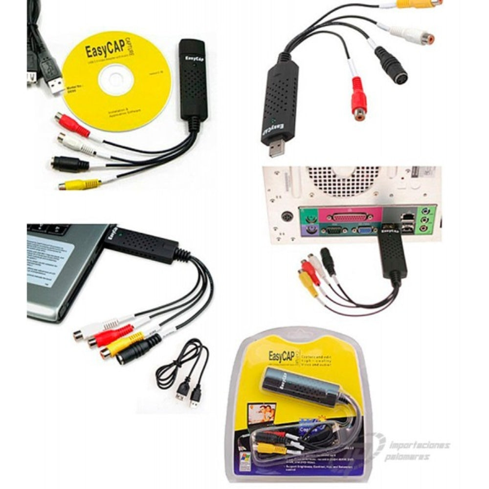 Capturadora de Video y Audio USB 2.0 Convierte Easycap VHS S0030
