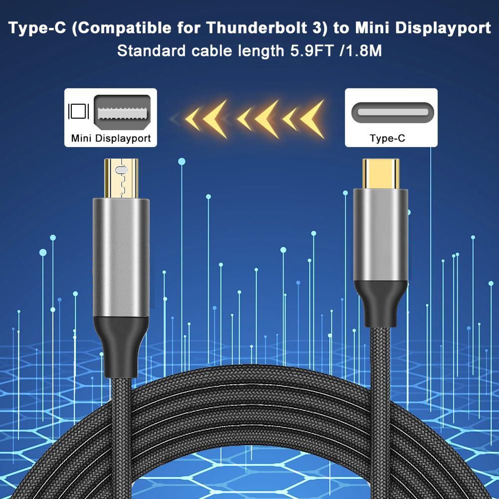 Cable Adaptador USB-C a Mini DP DisplayPort de 1.80 Metros NETCOM S1323