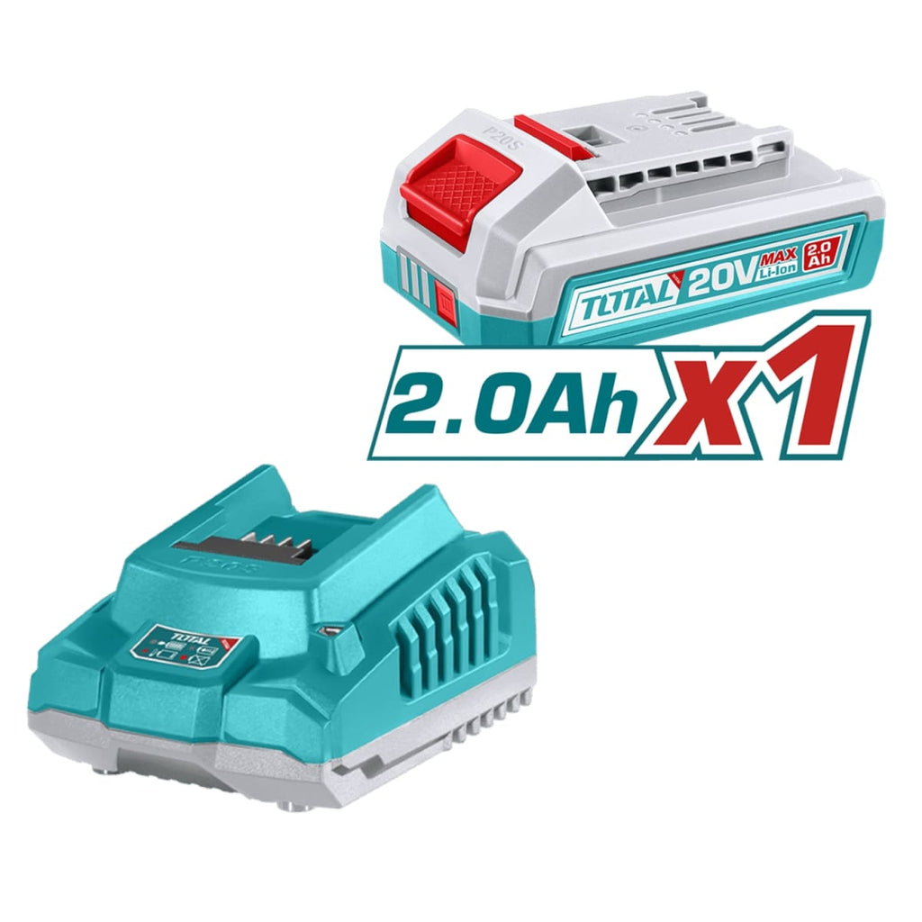 Sopladora Inalámbrica 20V TOTAL 18000 RPM 2.7 m³/min con Batería 2.0Ah y Cargador Plataforma P20S TABLI20781S2317