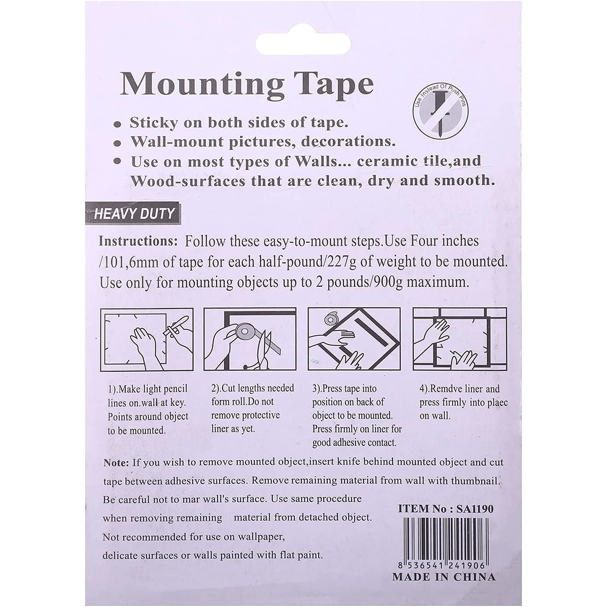 Cinta de Montaje de Doble Contacto Heavy Duty (900g) 18mm x 5Y S2115