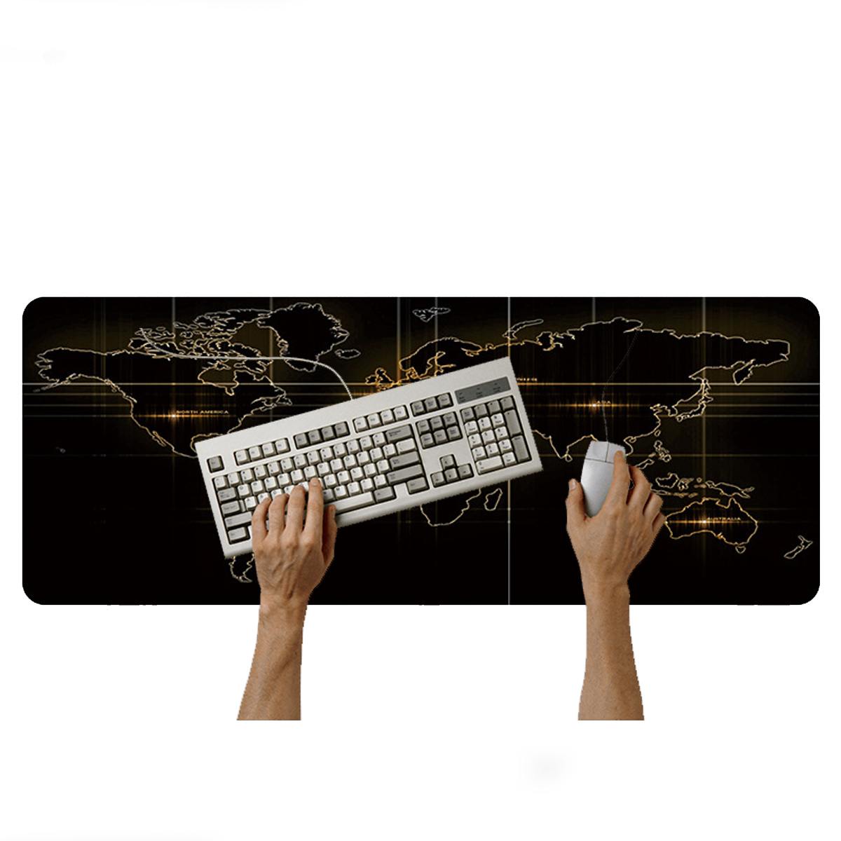Mouse Pad Base de Escritorio Extra Large 80x30cm | Mapa Negro Tech S0931