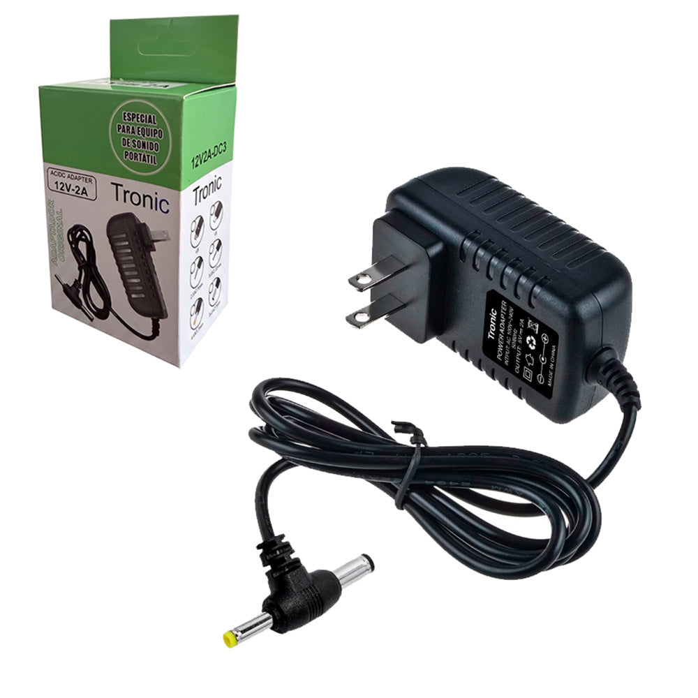 Adaptador de Corriente 12V 2A Tronic Voltaje Regulado con Doble Punta (Modelo 12V2A-DC3) S2134