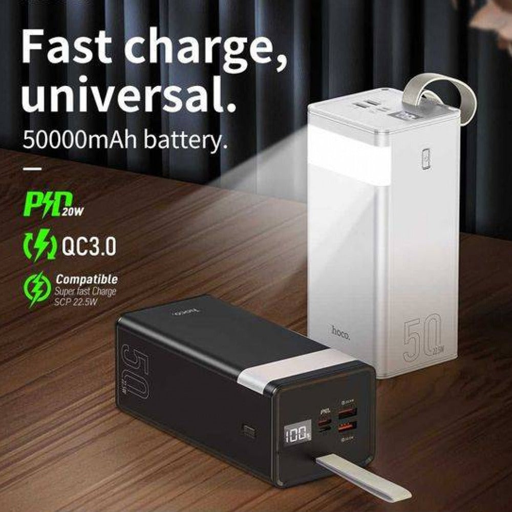 Power Bank Hoco J86 40.000mAh 22.5w Power master luz led 3 salidas QC3.0 S1101