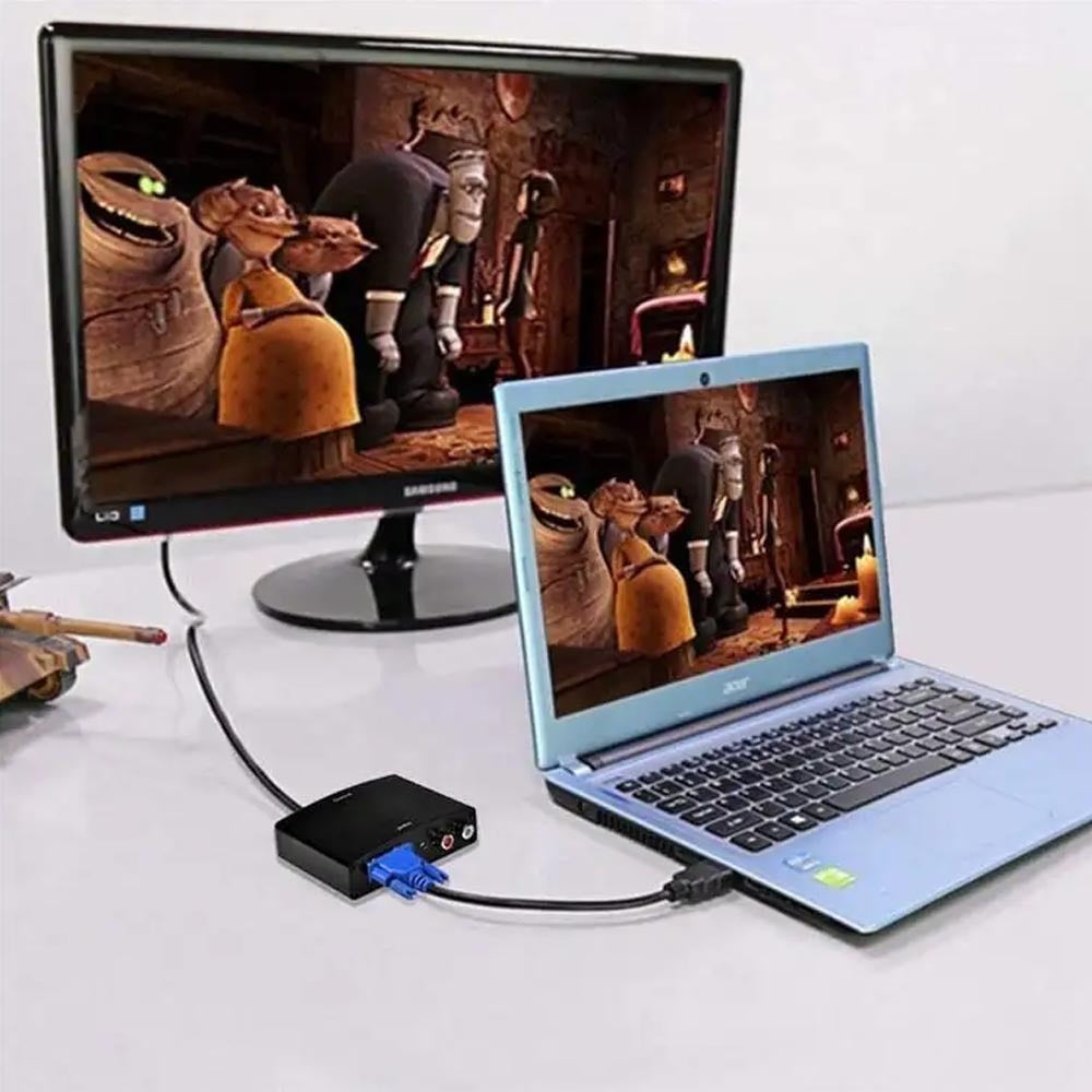 Convertidor VGA a HDMI metálico con audio activo S1226