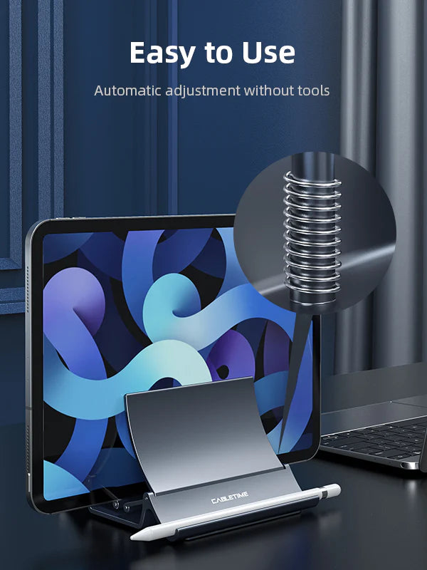 Soporte Vertical Ajustable para Laptop con Sistema de Gravedad y Auto-Cierre CABLETIME S0924
