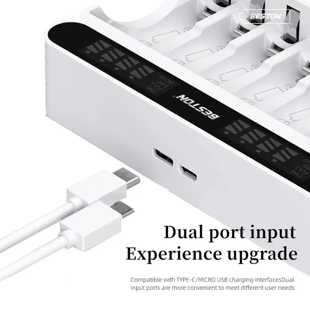 Cargador Inteligente de Pilas Baterías Recargables 8 Puestos AA AAA S1672