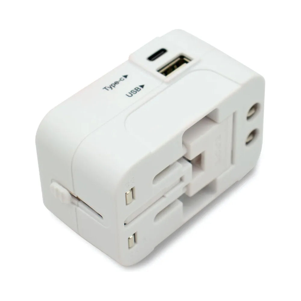 Adaptador Internacional Enchufe Universal Viajero 110v 220v + 1 USB + 1 tipo C S2011
