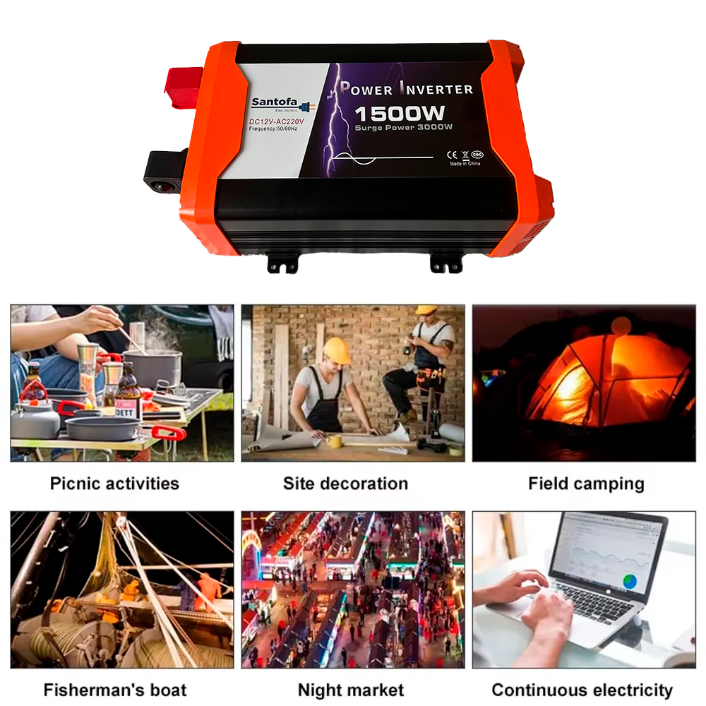 Inversor de Corriente 12v A 220v 1500w 2 Usb 2 Sockets Onda Pura Lcd s2017