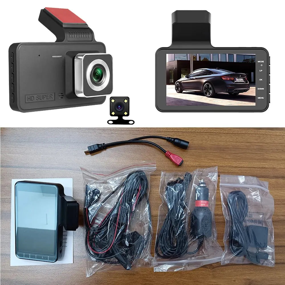 Cámara para Auto y Retroceso DVR Dual Full HD | Pantalla Táctil 4" S1456