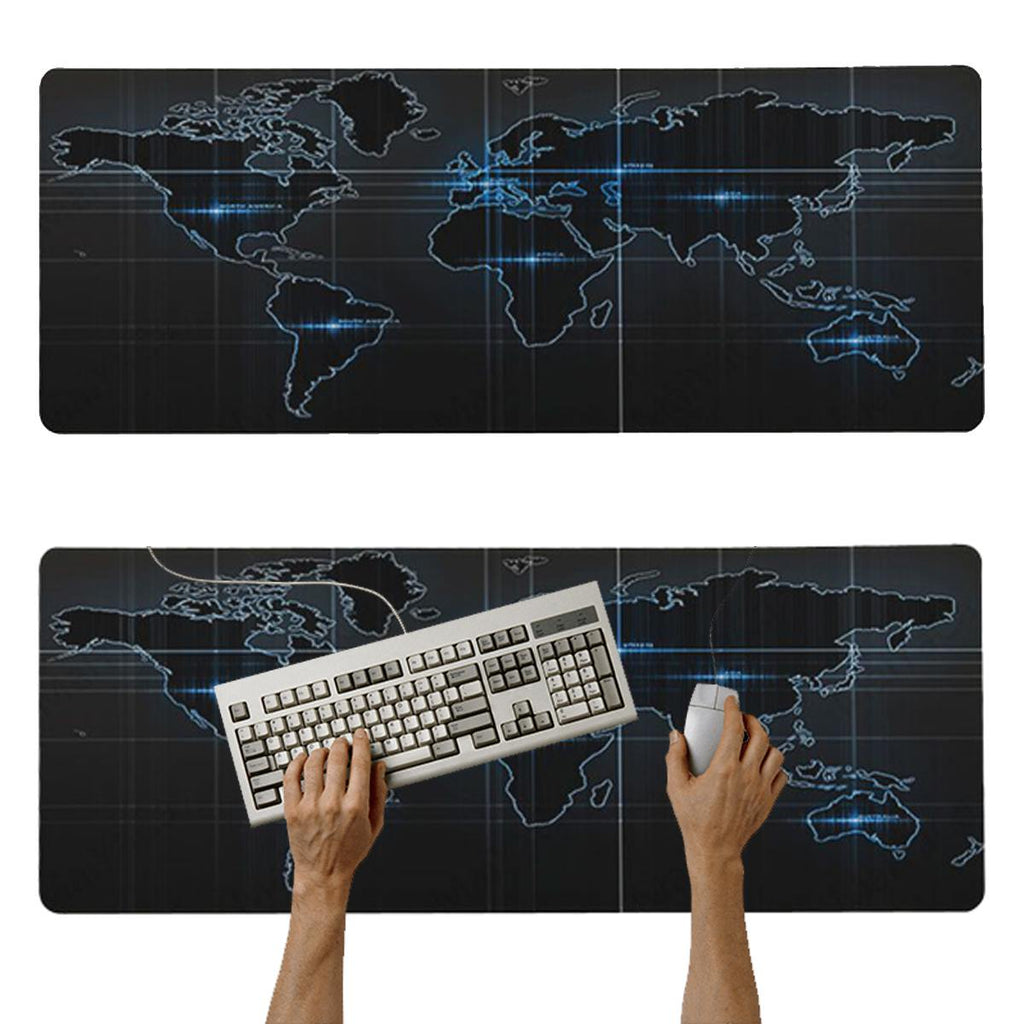 Mouse Pad Base de Escritorio Extra Large 80x30cm | Mapa Negro D S0932
