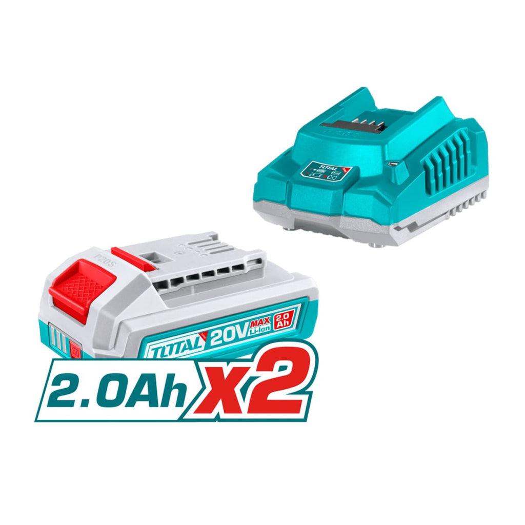 Sopladora Inalámbrica 20V TOTAL Motor Brushless 72 m/s con 2 Baterías 2.0Ah y Cargador Plataforma P20S S2312