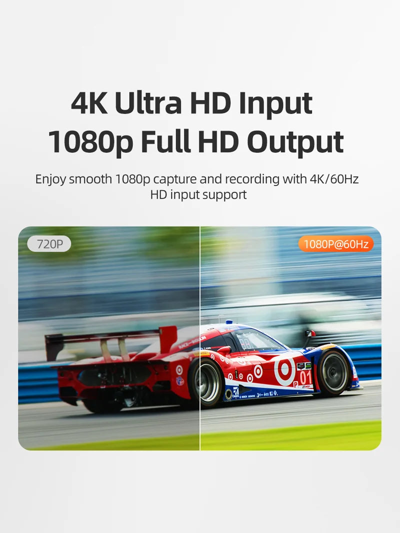 Capturadora de Video HDMI a USB / USB-C 3.0 CABLETIME 4K 30Hz Input 1080p 60Hz Switch OBS s2265