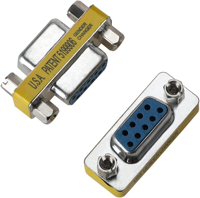 Pack de 10 Adaptadores Mini de Género DB9 Hembra a Hembra (9 Pines) RS232 / VGA S0925