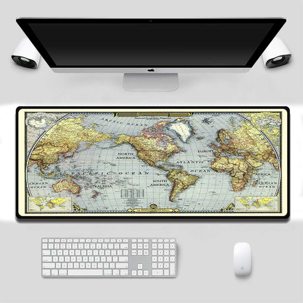 Mouse pad Base Escritorio Extra Large 30x80cm Computador Mapa Globo Terraqueo S0649-56