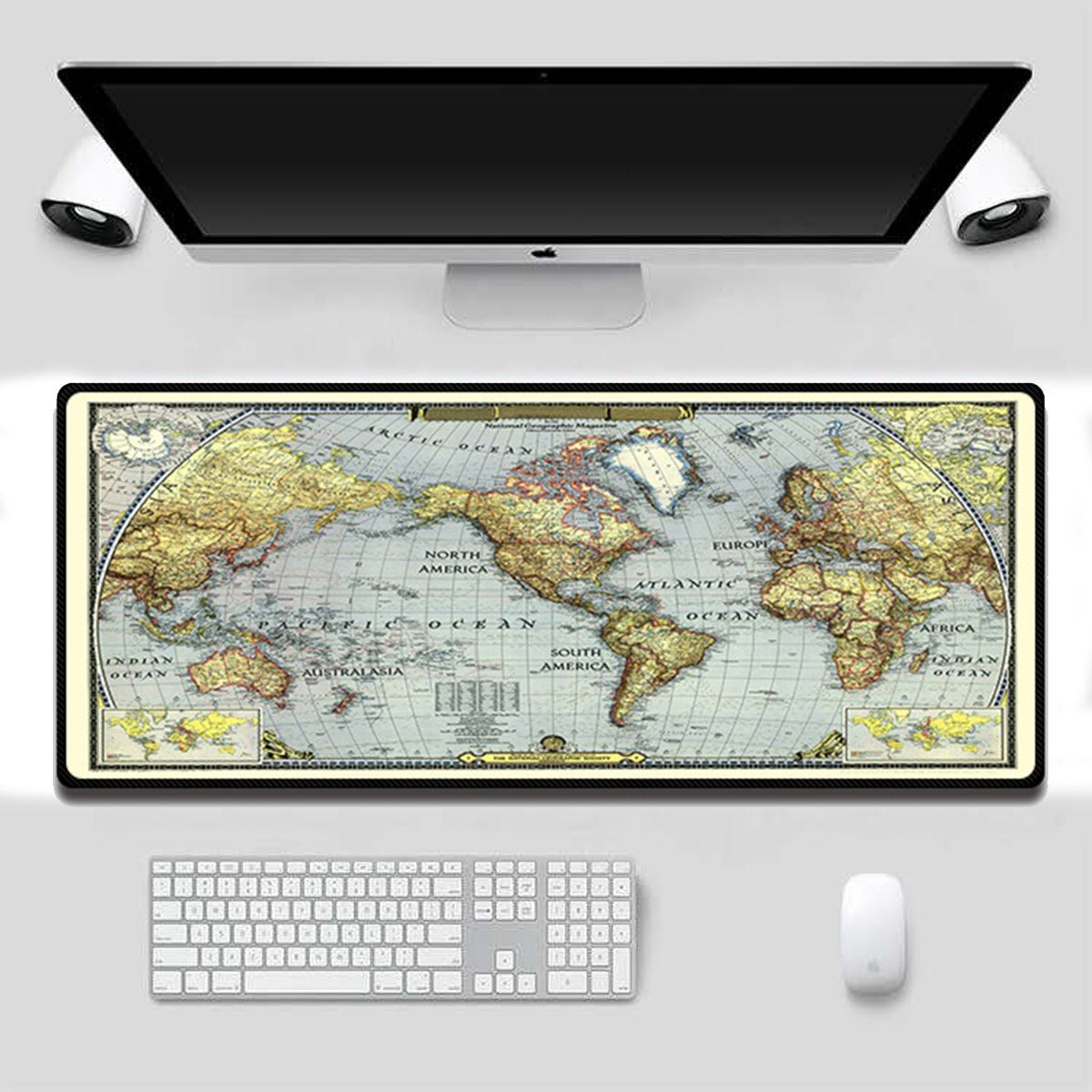 Mouse Pad Base de Escritorio Extra Large 80x30cm | Mapa Globo Terráqueo S0649-56