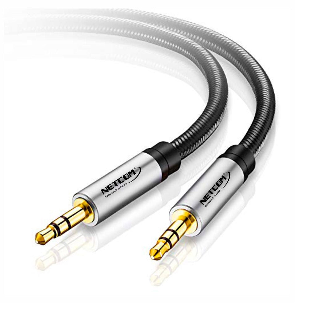 Cable de Audio Plug a Plug 3.5mm TRS de 1.80 Metros NETCOM S1351