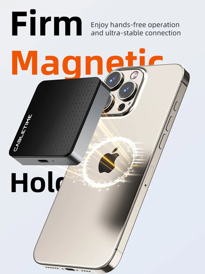 Case Enclosure M.2 NVMe 2230 USB-C CABLETIME Magnético 10Gbps Aluminio MagSafe iPhone MacBook s2271