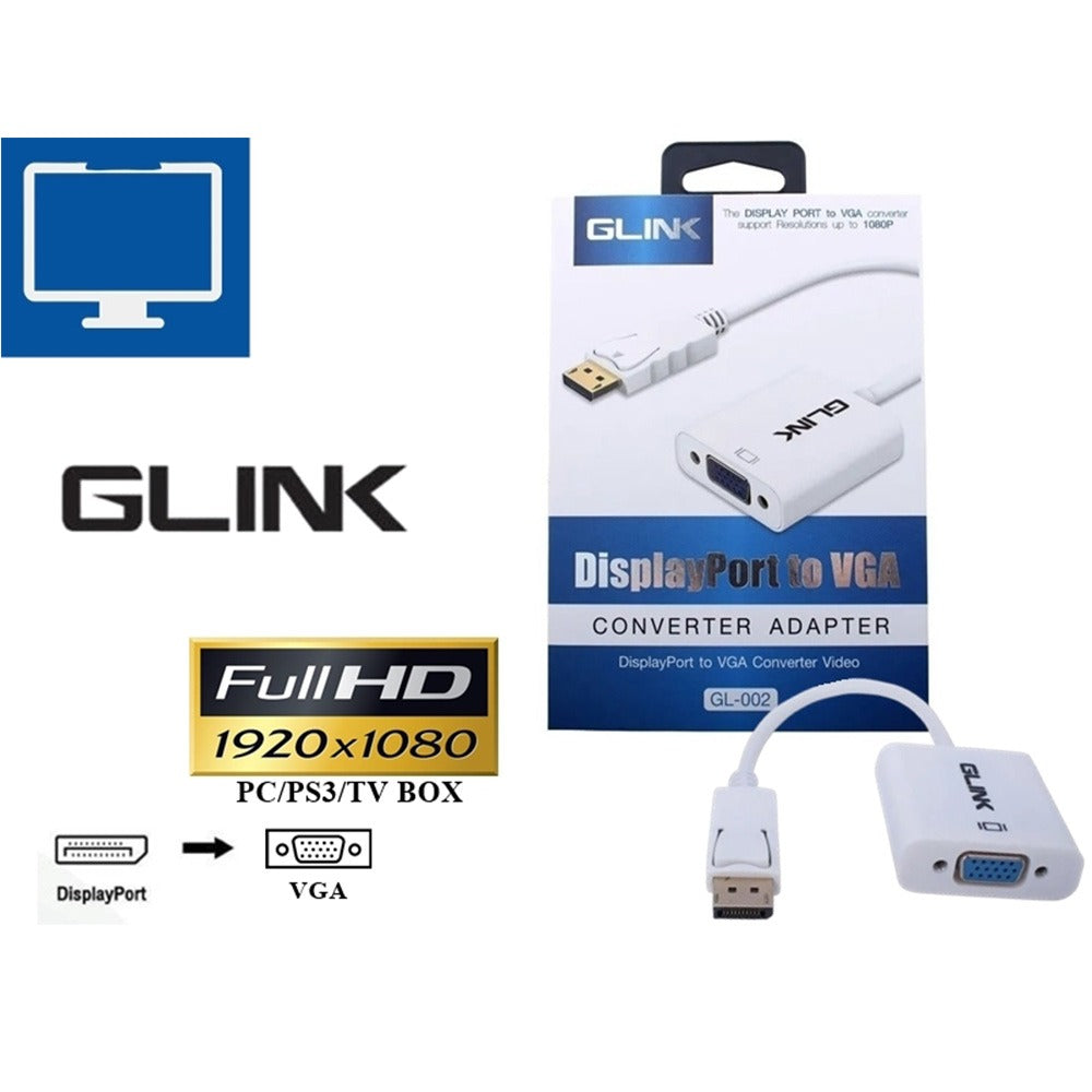 Adaptador Convertidor Display Port a VGA Dp a VGA Glink 1080 S0753