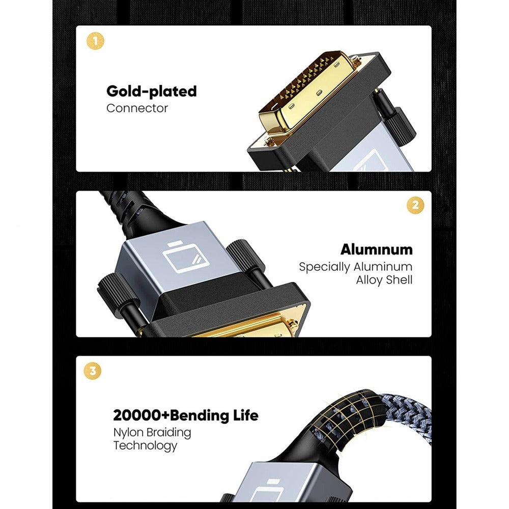 Cable HDMI a DVI D 24+1 1.8 Metros NETCOM bidireccional Full HD 1080P S1120