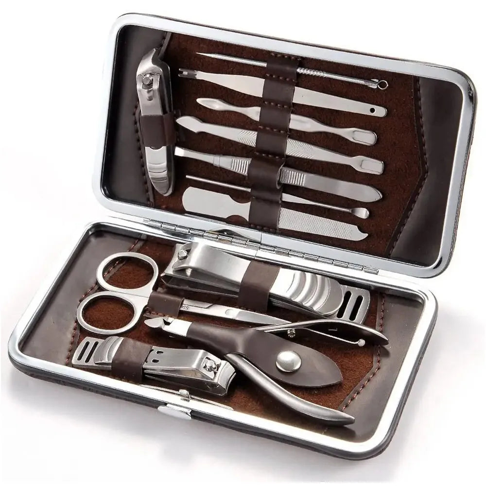 Set Manicura Pedicura Acero Inoxidable 12 Piezas Cortaúñas M S1477