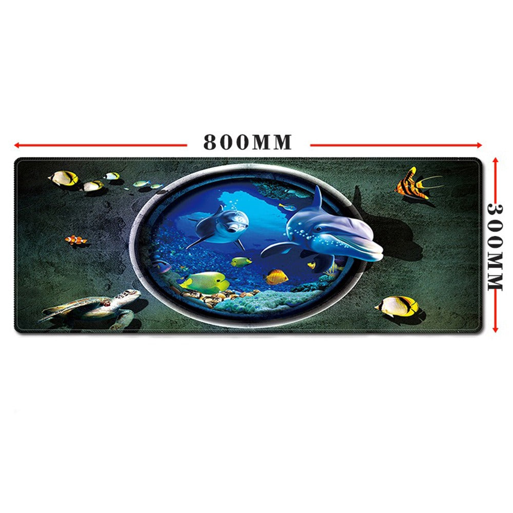 Mouse Pad Base de Escritorio Extra Large 80x30cm | Acuario 3D S0649-60