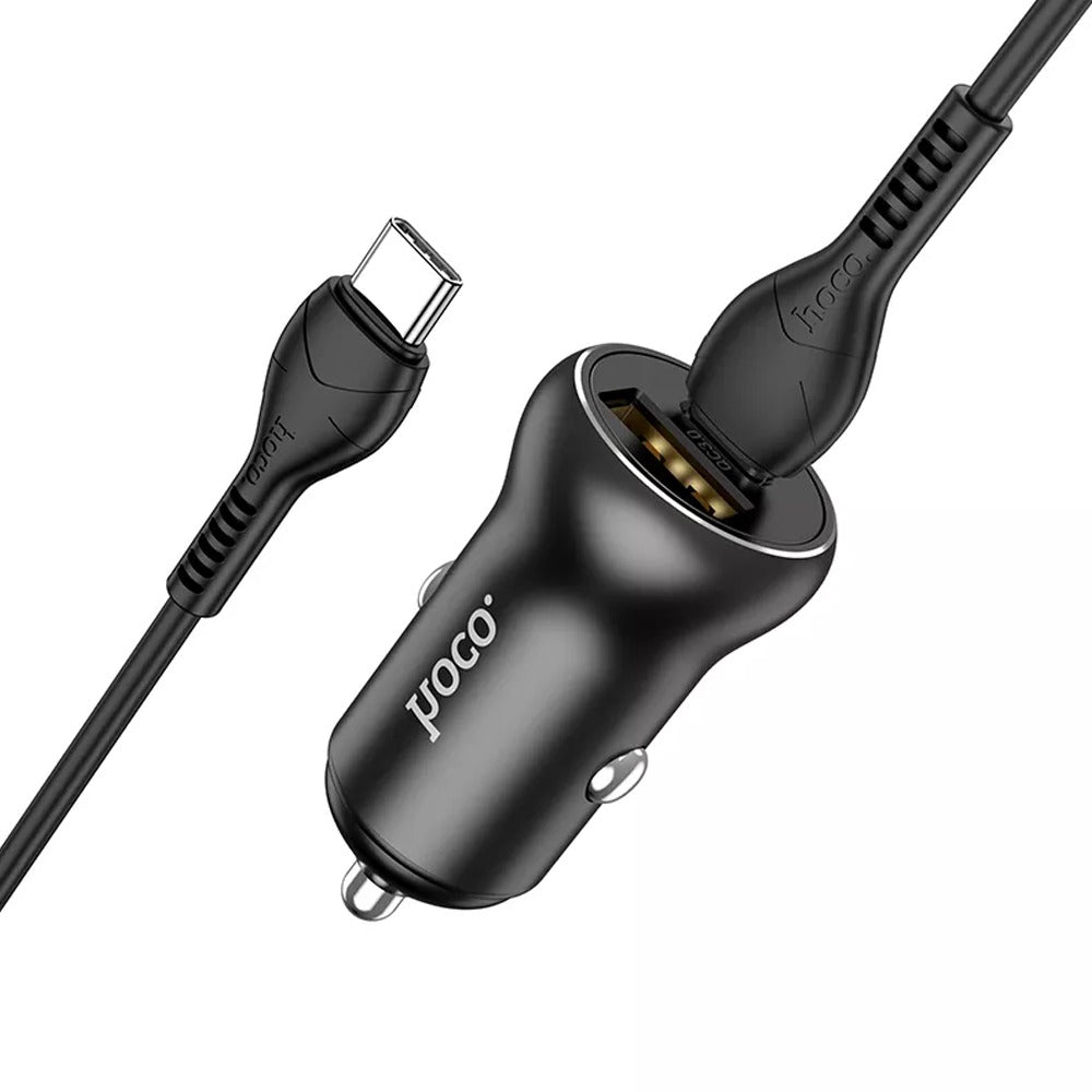 Cargador para Auto Hoco Tipo C USB 30w QC3.0 5A con cable TIPO C S1109