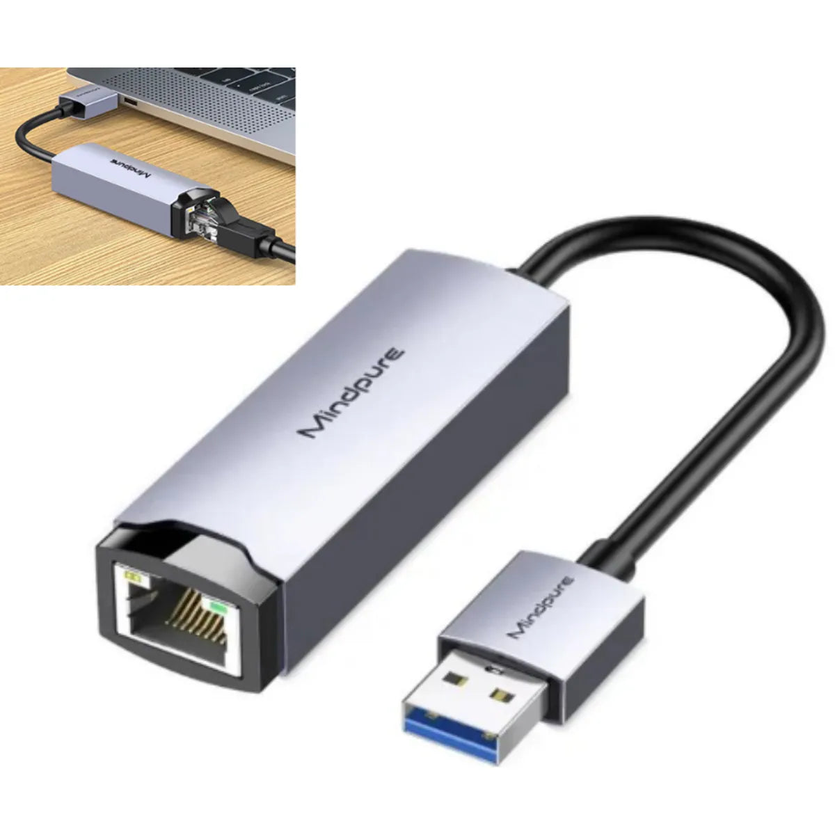 Adaptador de Red Ethernet USB 3.0 a RJ45 Gigabit 1000Mbps MINDPURE S2069