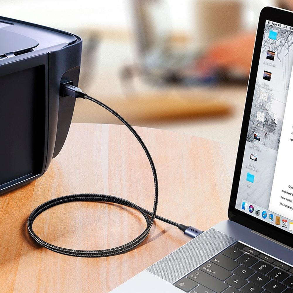 Cable USB 2.0 para Impresora Tipo B NETCOM | 1.8 Metros | 480 Mbps S1274