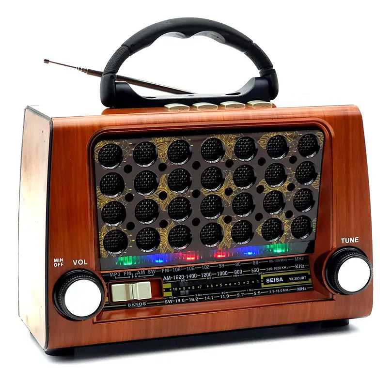 Radio Portátil Retro Vintage SEISA YX-303UBT AM/FM/SW con Bluetooth y USB S2153