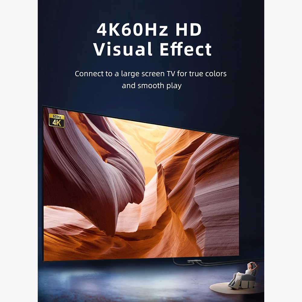 Switch Conmutador HDMI 2.0 Bidireccional 4K 60Hz CABLETIME 2 en 1 o 1 en 2 de Aluminio sin Alimentación Externa para PS5 Xbox PC y Smart TV S2355