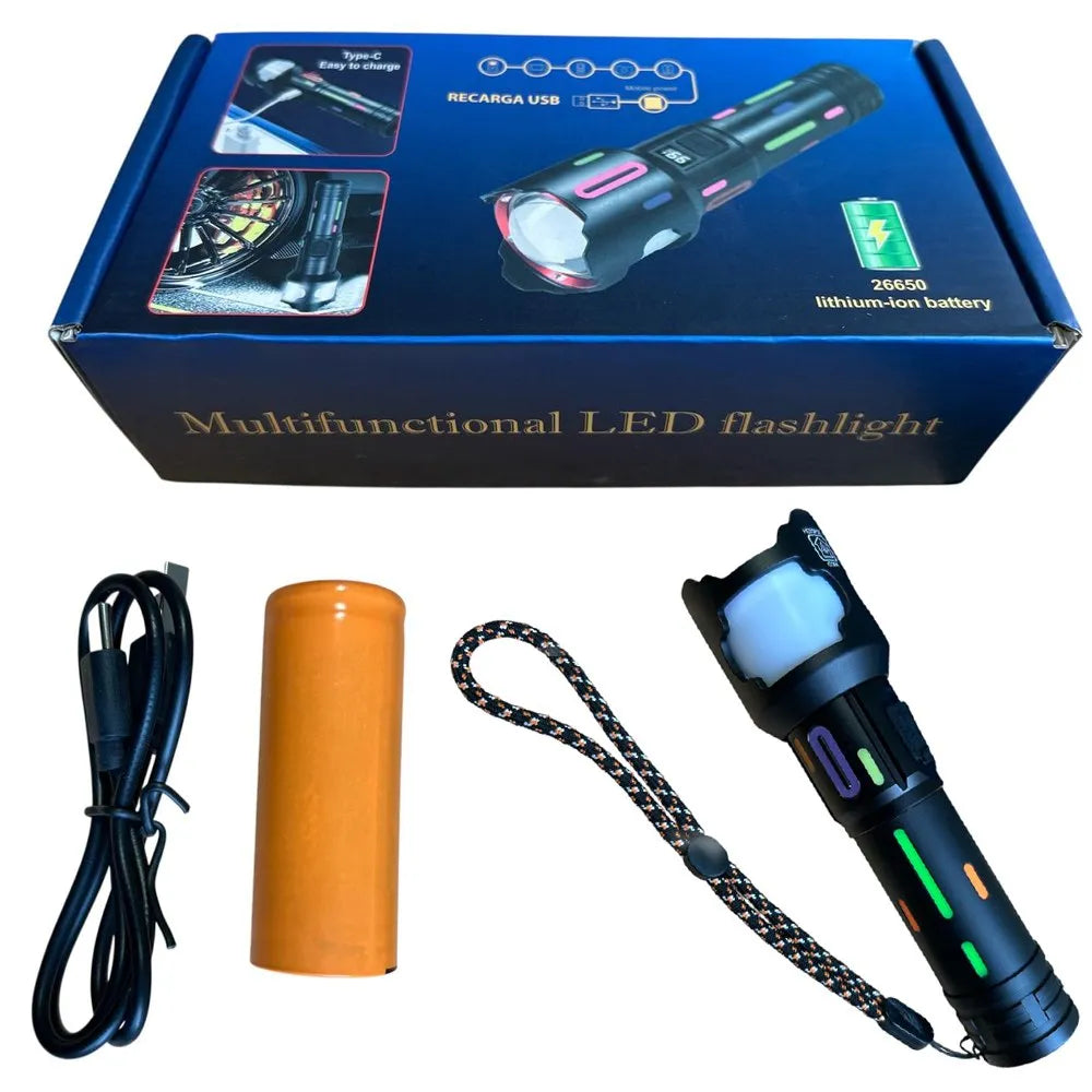 Linterna Táctica Recargable Emergencia Zoom 2000m 6800mah S1897