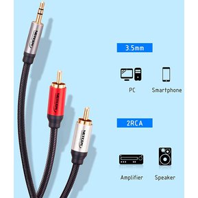 Cable de audio Plug 3.5mm a 2 RCA Macho 1.8 Metros NETCOM S1199