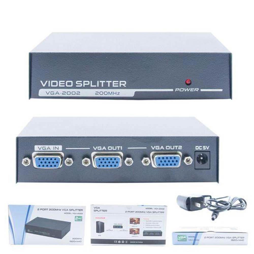 Splitter VGA 2 Puertos 200MHz 1920 x 1440 30 Metros VGA 2002 S0700