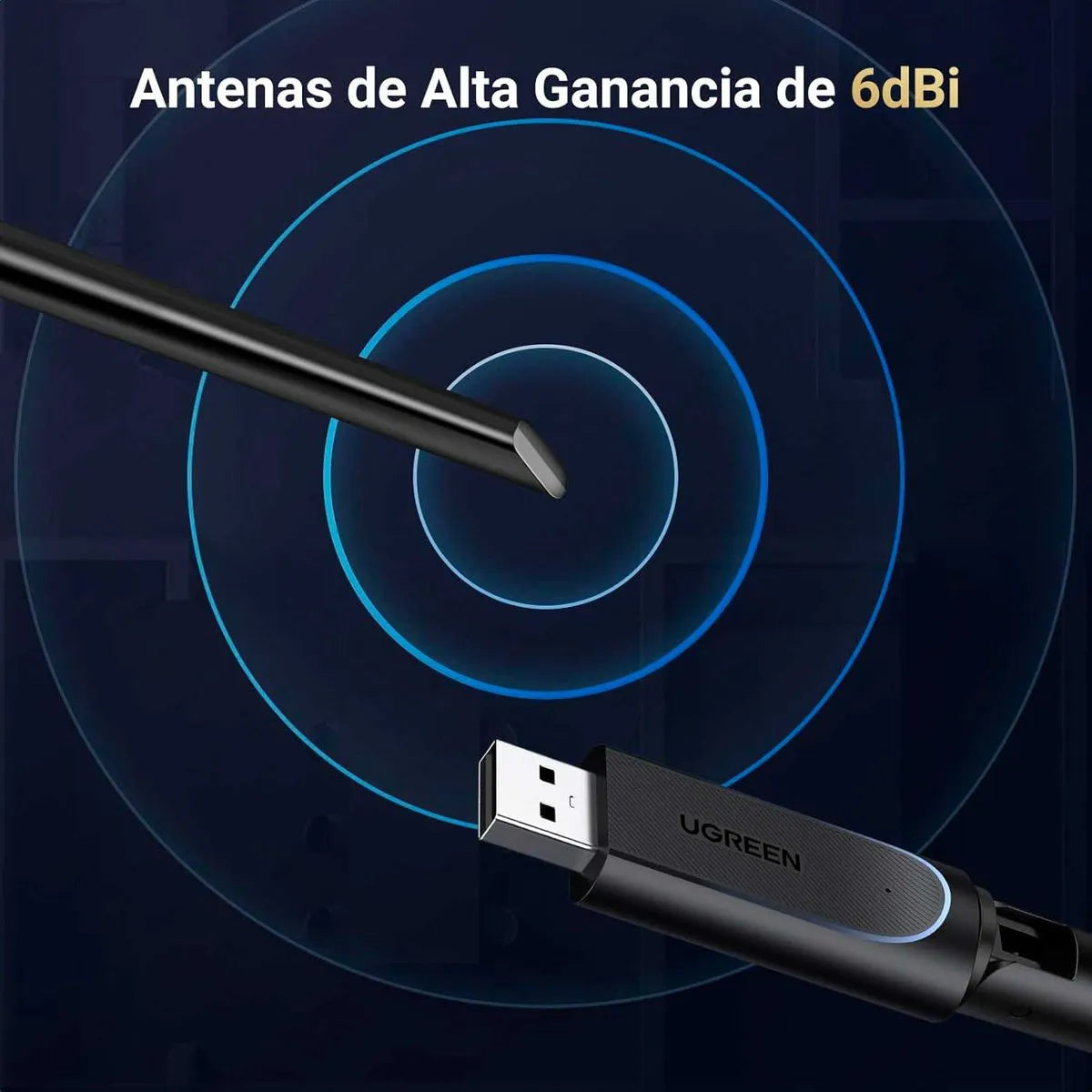 Adaptador Wi-Fi 6 USB Dual Band Ugreen AX900 de Alta Cobertura (Modelo CM763) S2128